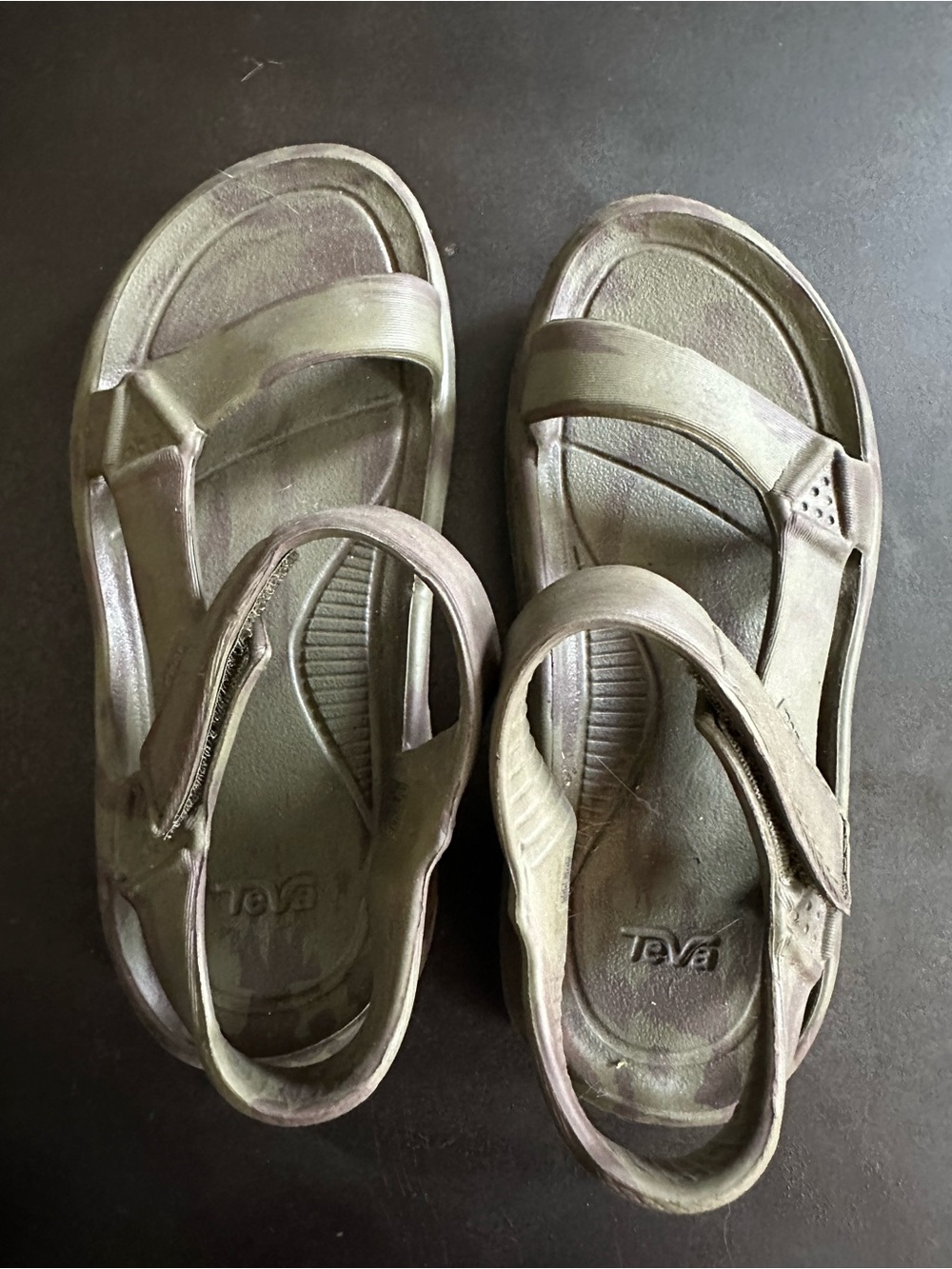 Teva Hurricane Drift Kids Olive Camo Strap Sandals